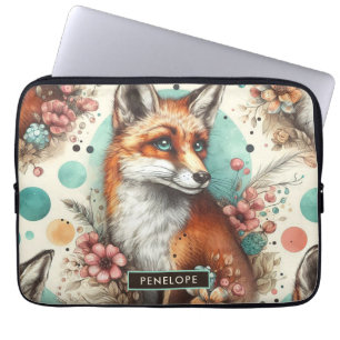 Funda Para Portátil Cute Vintage Watercolo Fox Pinting