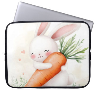 Funda Para Portátil Cute Watercolor Spring Bunny Carrot
