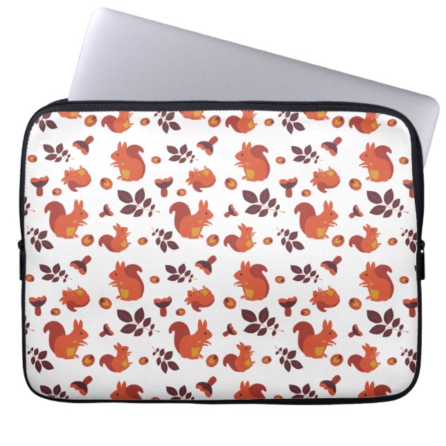 Funda Para Portátil Cute Woodland Squirrel Autumn Pattern (Frente)