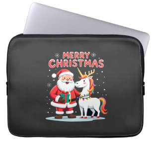 Funda Para Portátil Cute Xmas Unicorn Santa en Unicorn Christmas T-Shi