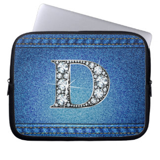 Funda Para Portátil D "Diamante" Denim Stitching Electronics Bag