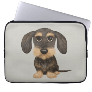 Funda Para Portátil Dachshund con cable   Perro de dibujos animados de