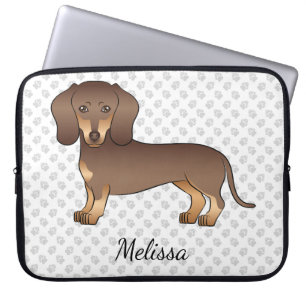 Funda Para Portátil Dachshund de pelo corto chocolate y bronceado y no