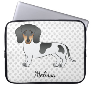 Funda Para Portátil Dachshund de pelo corto piebald negro y bronceado