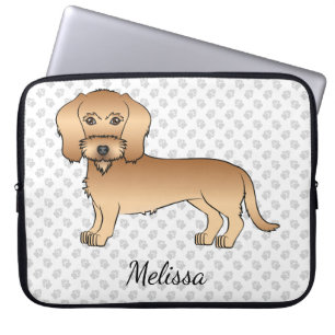 Funda Para Portátil Dachshund de pelo de alambre trigueño, perro de di