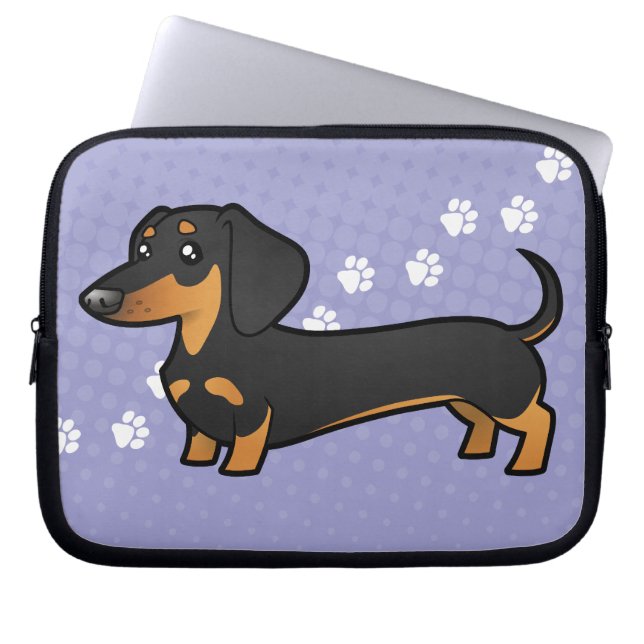 Funda Para Portátil Dachshund del dibujo animado (capa lisa) (Frente)