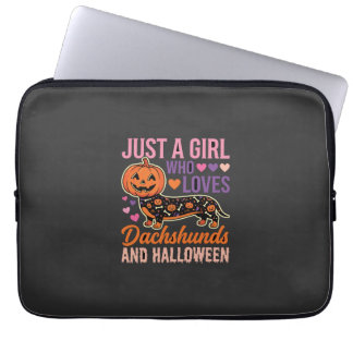 Funda Para Portátil Dachshund Divertido Calabaza de Halloween Amante d