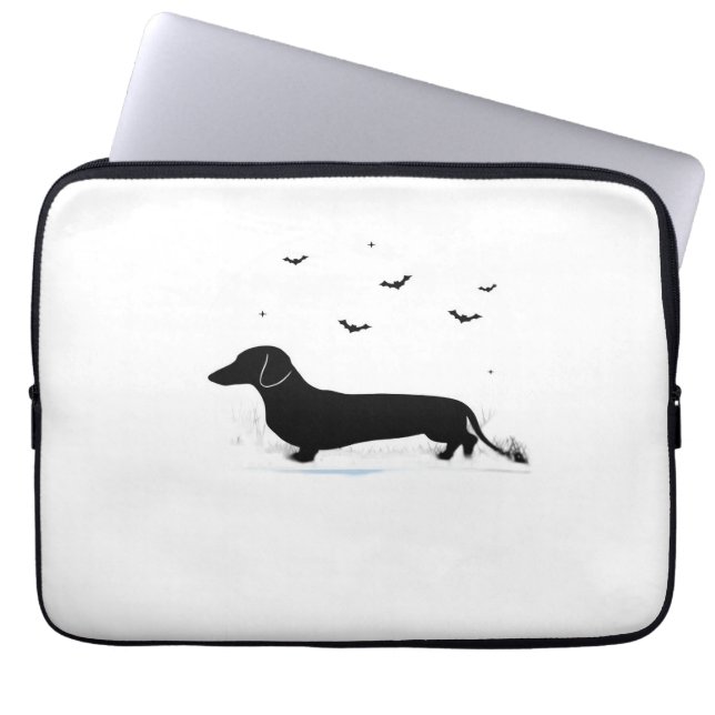 Funda Para Portátil Dachshund Dog - Halloween Moon Silhouette Classic (Frente)