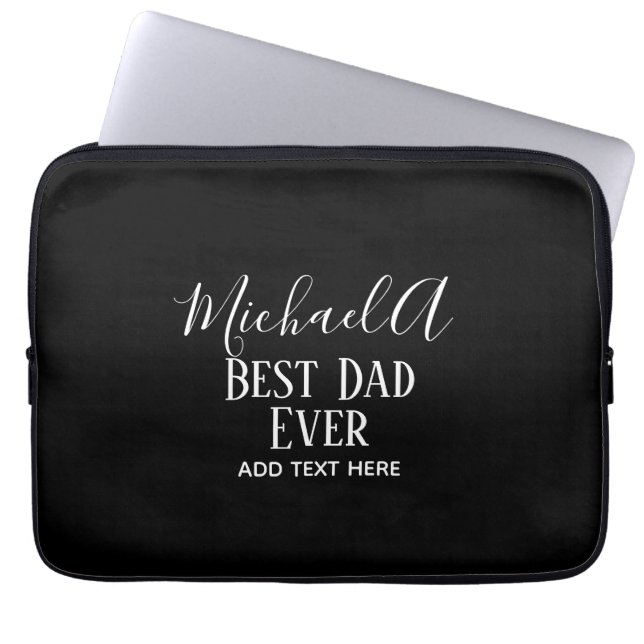 Funda Para Portátil DAD Gift Personalizado Clásico Blanco Negro (Frente)