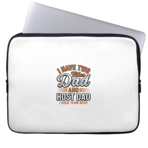 Funda Para Portátil Dad y Host Dad Diseño de cita de grabado vintage_1