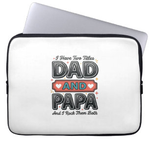 Funda Para Portátil Dad y Papa Grabado Vintage Diseño Regalo Padre_