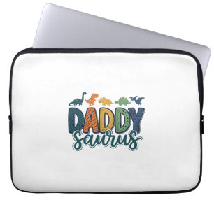 Funda Para Portátil Daddy Saurus Diseño de vector de papá dinosaurio l