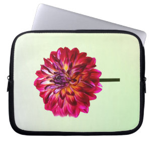 Funda Para Portátil Dahlia Roja Tintada De Amarillo