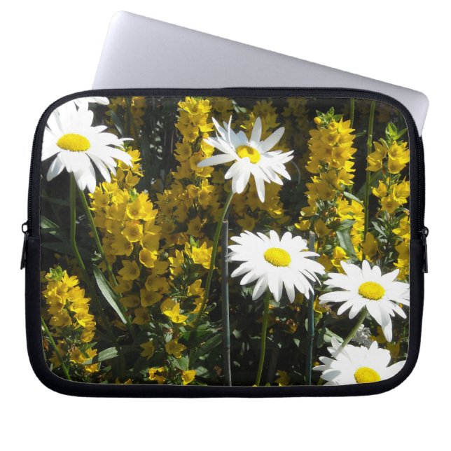 Funda Para Portátil Daisies blancos brillantes (Frente)