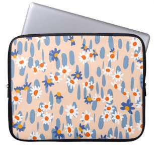 Funda Para Portátil Daisies Botánicos: Patrón Vintage de Seamless.