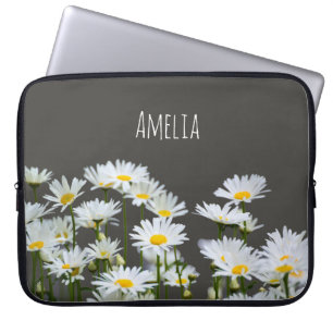 Funda Para Portátil Daisies en gris
