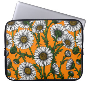 Funda Para Portátil Daisies on naranja
