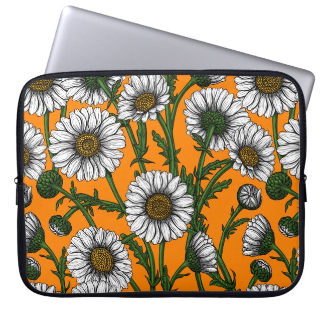 Funda Para Portátil Daisies on naranja (Frente)