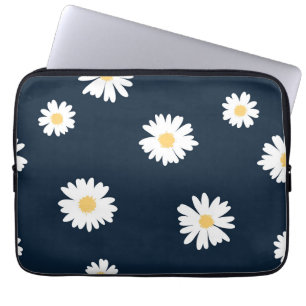 Funda Para Portátil Daisy On Blue Pattern