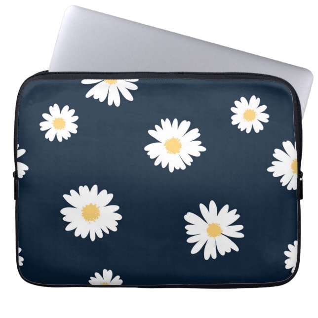 Funda Para Portátil Daisy On Blue Pattern (Frente)