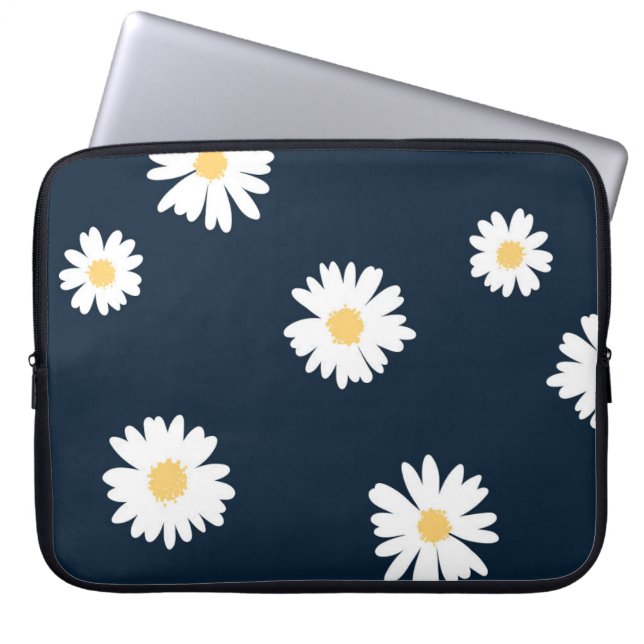 Funda Para Portátil Daisy On Blue Pattern (Frente)