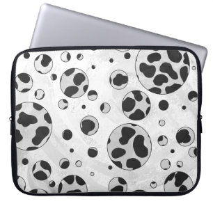 Funda Para Portátil Dálmata Lunares Negros y Blancos