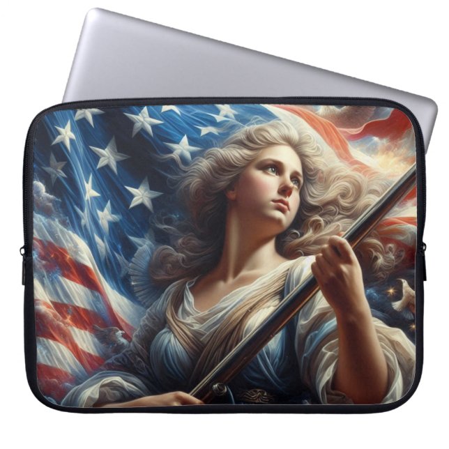 Funda Para Portátil Dama De La Libertad - Arte Patriotismo (Frente)