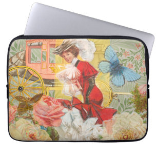 Funda Para Portátil Dama victoriana mujer elegante rica ilustración ro