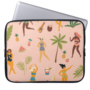 Funda Para Portátil Damas De Bañera: Danza Tropical Vintage