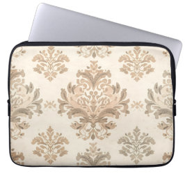 Funda Para Portátil Damasceno Antiguo Elegante Beige Casa de Campo Fra