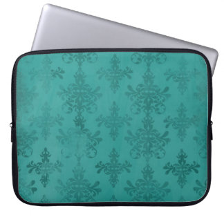 Funda Para Portátil damasco afligido verde azul oscuro