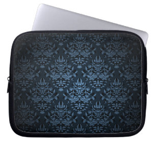 Funda Para Portátil Damasco de Bijoux de PixDezines, azul pizarra