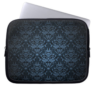 Funda Para Portátil Damasco de Bijoux de PixDezines, azul pizarra