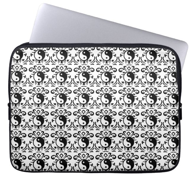 Funda Para Portátil Damasco de Yin Yang (Frente)