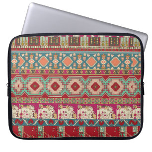 Funda Para Portátil Damasco, floral y geométrico con un mosaico de col