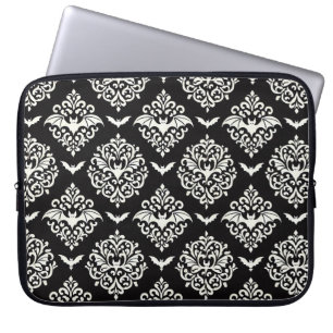 Funda Para Portátil Damasco negro y blanco