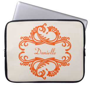 Funda para portátil Damask de Moda naranja