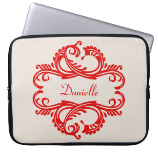 Funda para portátil Damask de Moda roja
