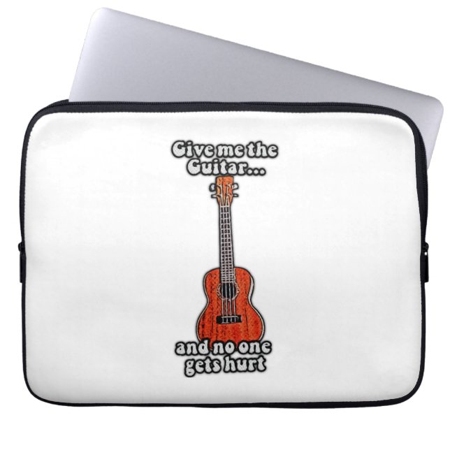 Funda Para Portátil Dame la guitarra y nadie se lastima. (Frente)