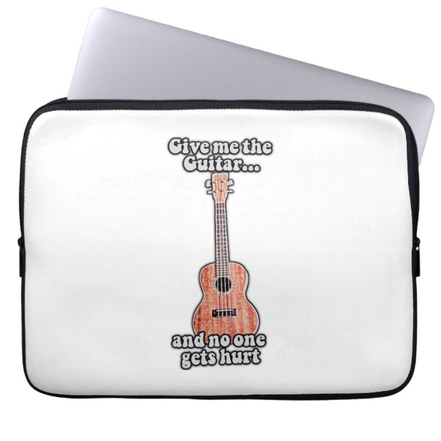 Funda Para Portátil Dame la guitarra y nadie se lastima. (Frente)