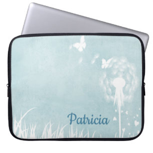 Funda Para Portátil Dandelions, mariposas y cielos azules