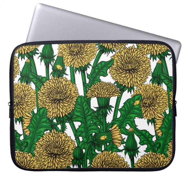 Funda Para Portátil Dandelions sobre blanco (Frente)