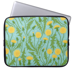 Funda Para Portátil Dandelions, verde, amarillo y azul