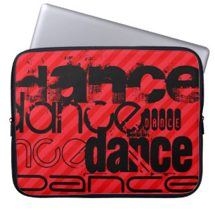 Funda Para Portátil Danza; franjas rojas escarlatas