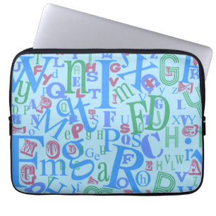 Funda Para Portátil De A a Z Diseño de diversiones tipo épico azul