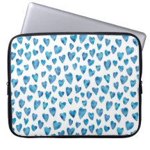 Funda para portátil de acuarela corazón azul