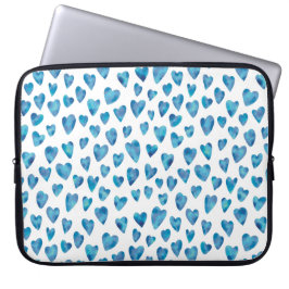 Funda para portátil de acuarela corazón azul