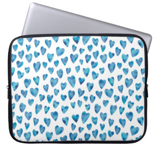 Funda para portátil de acuarela corazón azul