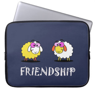 Funda para portátil de amistad de oveja linda y di