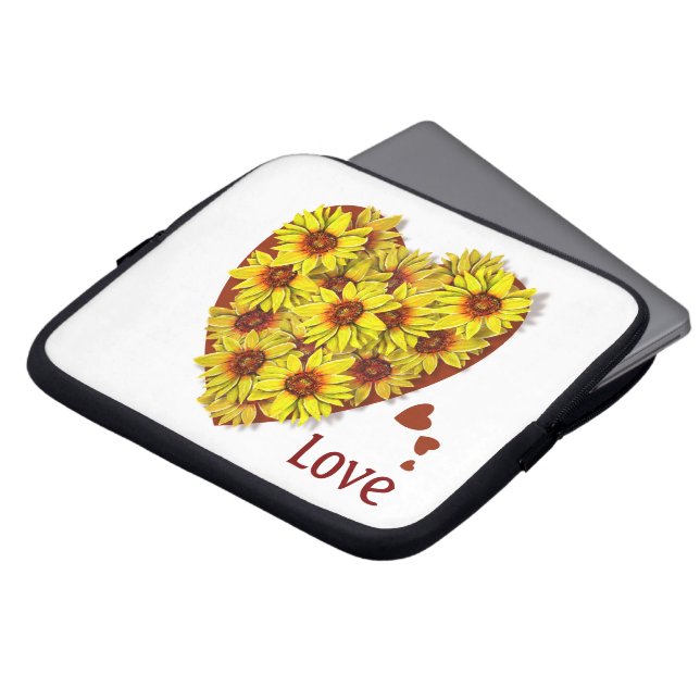 Funda para portátil de amor de girasol (Superior anverso)
